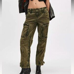 Free People Can't Compare Slouch Pants Size S in Green